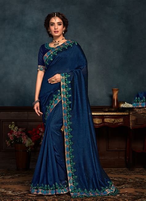 navy blue saree online.